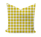 Checked pillow cover in yellow