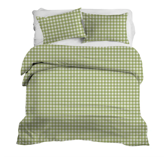 Iva Check Duvet in Tomato - Wheaton Whaley Home