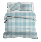 Iva Check Duvet in Rain - Wheaton Whaley Home