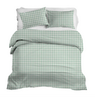 Iva Check Duvet in Seafoam - Wheaton Whaley Home