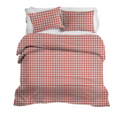 Iva Check Duvet in Tomato - Wheaton Whaley Home
