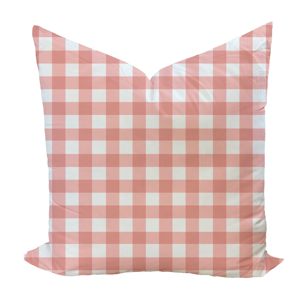 Iva Check Pillow Cover in Coral-WWH