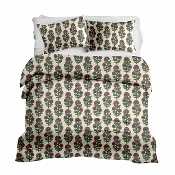 Kathryn in Tomato & Olive Duvet Cover