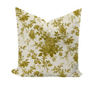 Floral patterned pillow in yellow