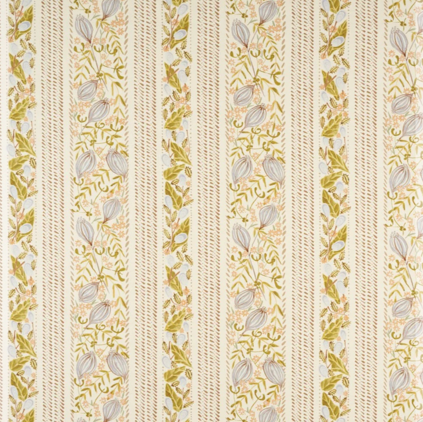 Floral pattern in periwinkle and brown