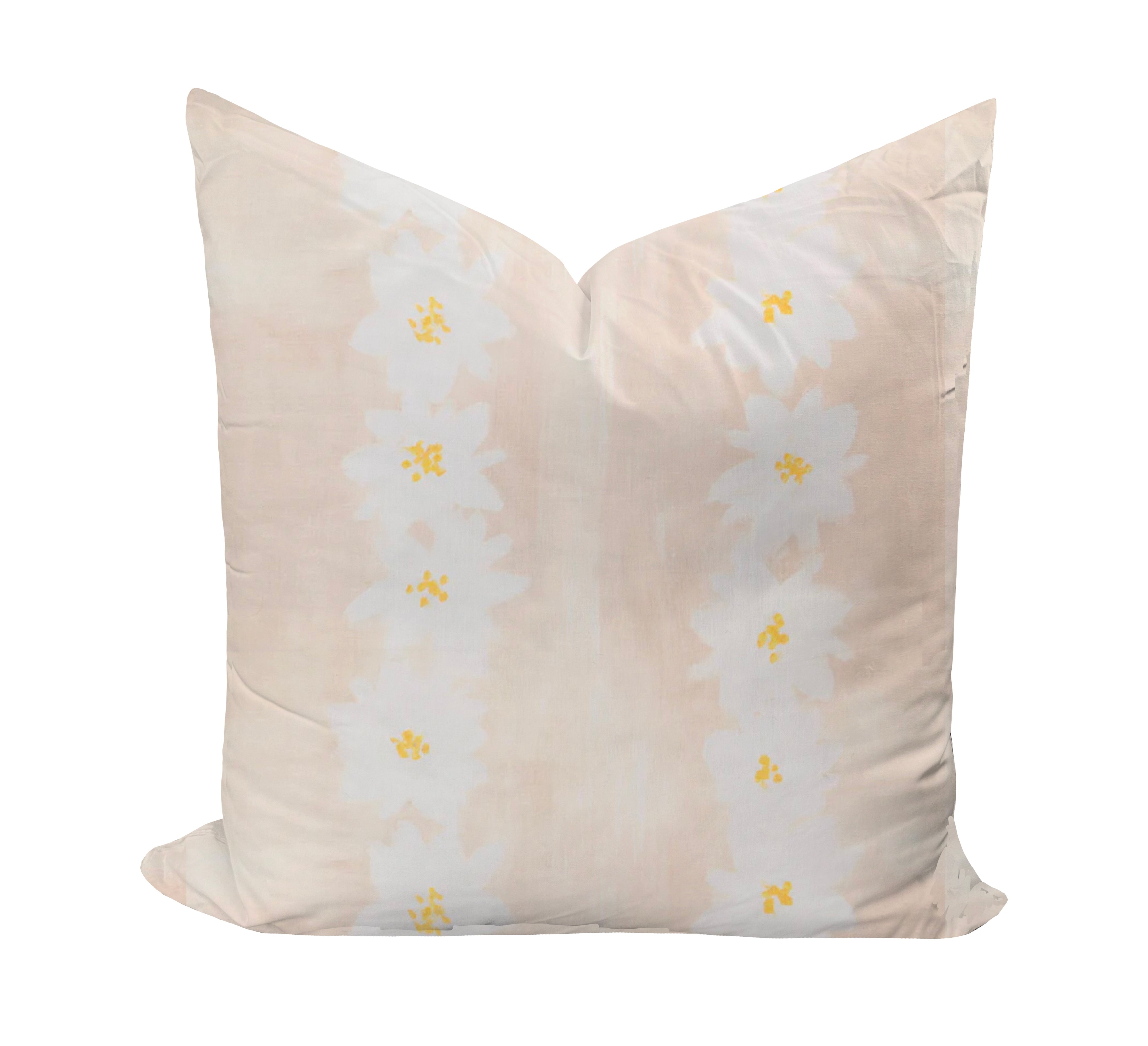 Neutral pillow with daisy pattern