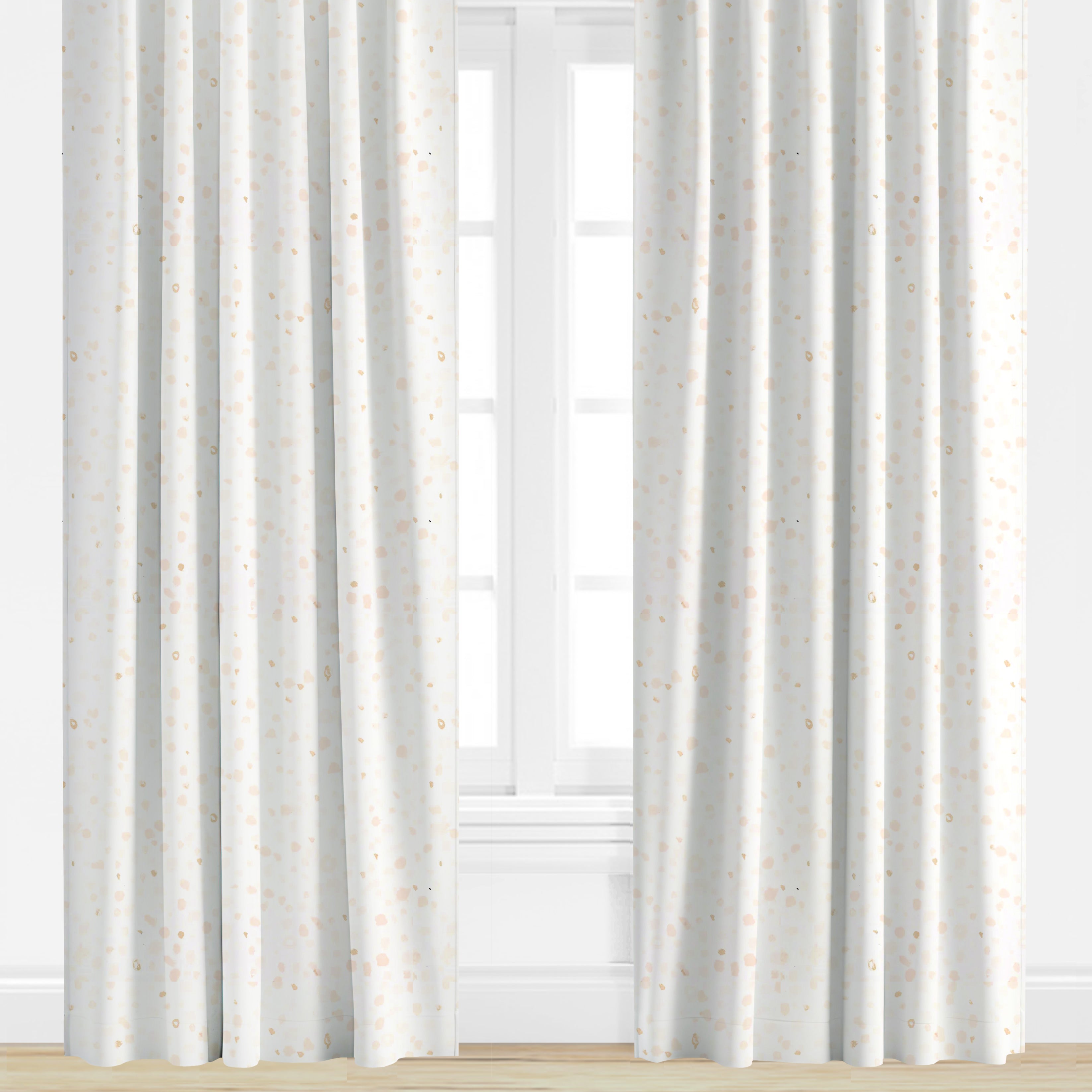 Dot patterned curtain in neutral