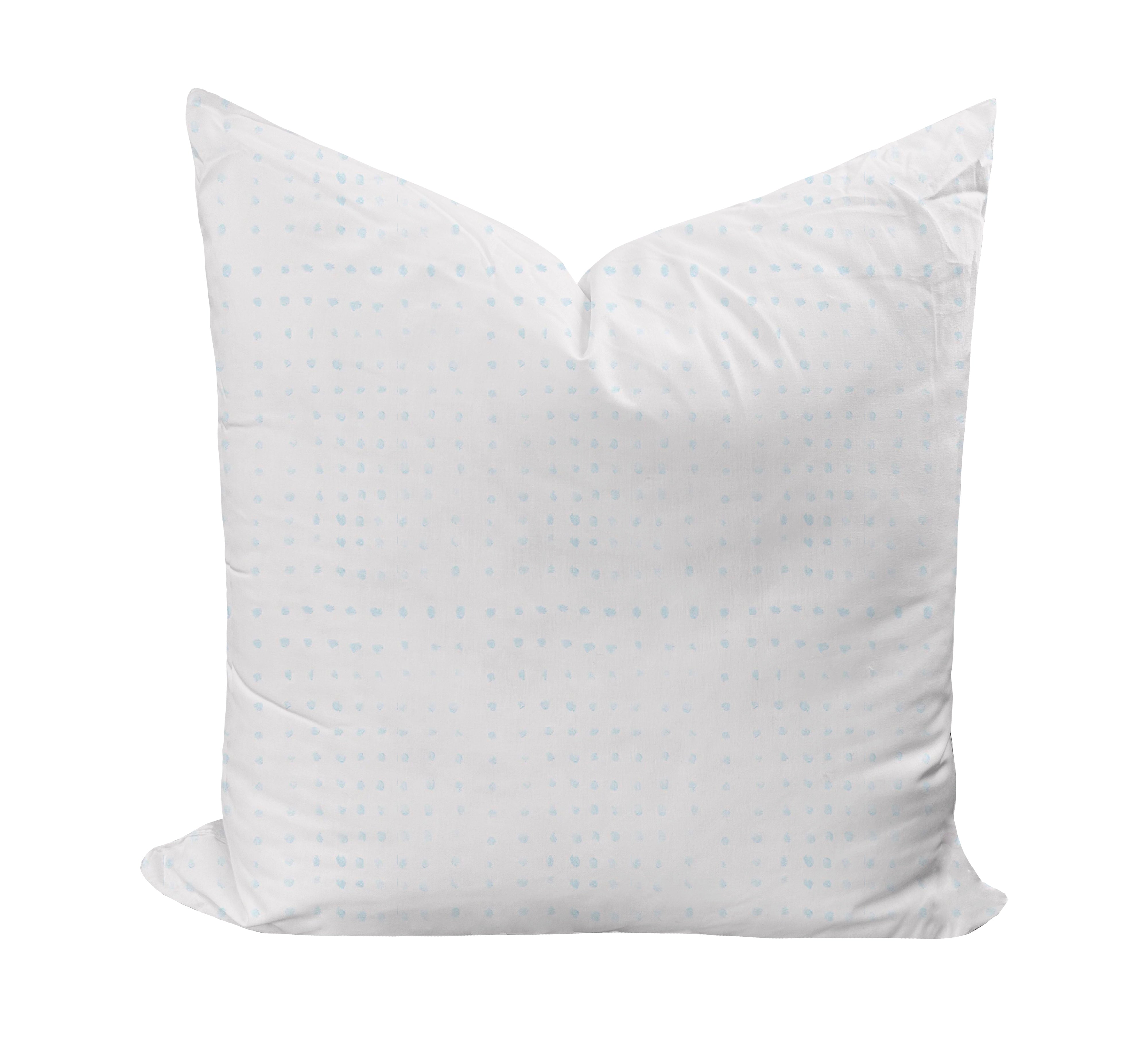 faint blue dotted pillow