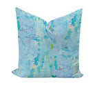 Abstract patterned pillow in blue and green