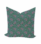 Maggie Pillow Cover in Emerald & Orchid on Storm-WWH