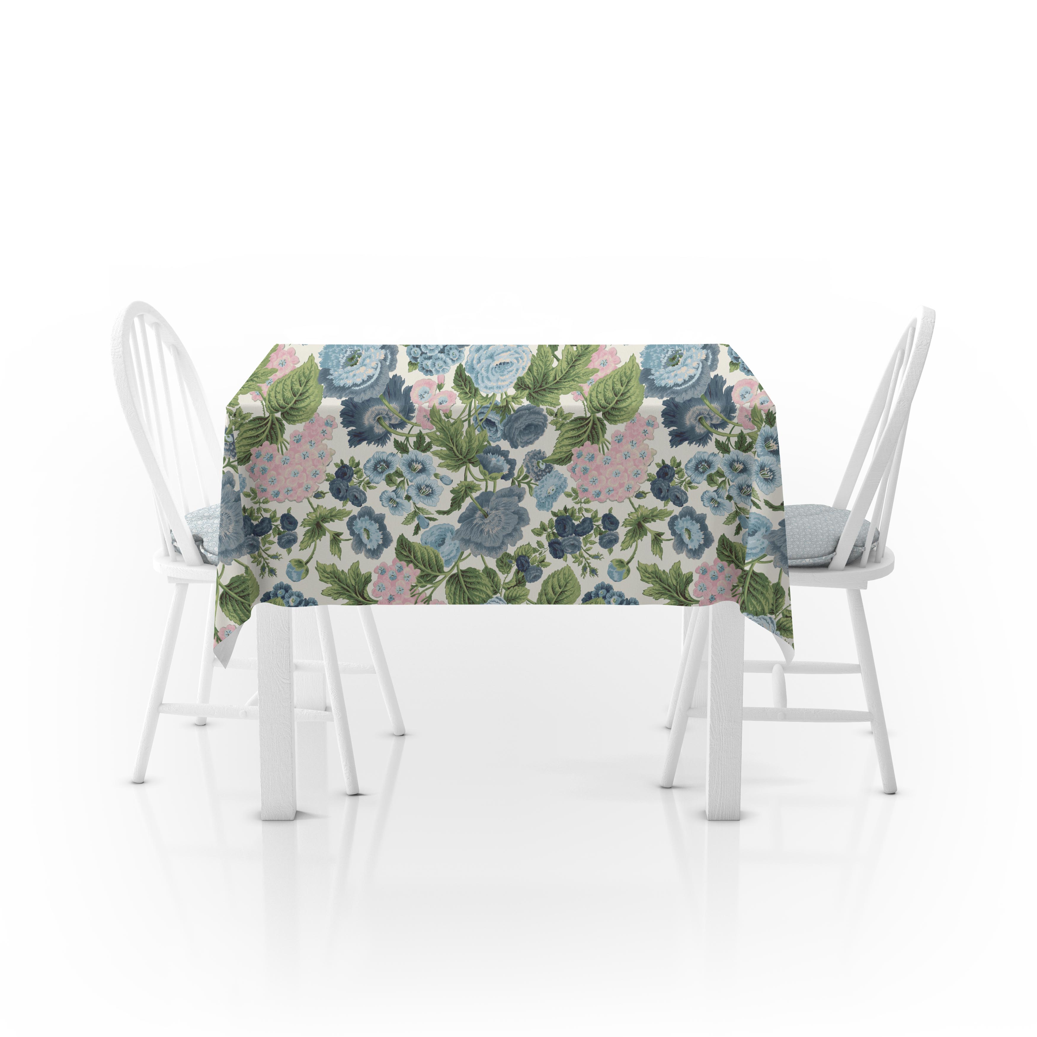 floral mahjong table cloth in pink and blue