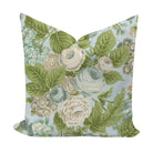 Green and blue floral pillow cover