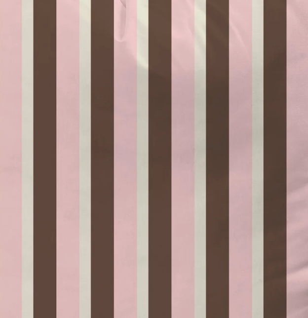 Brown and pink striped fabric by the yard