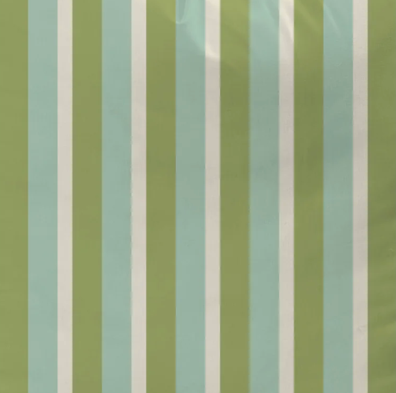 Green and seafoam striped fabric by the yard