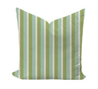 Striped pillow in green and blue