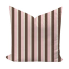 Pink and brown striped pillow