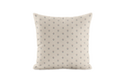 Cottagecore burgundy and blue pillow with small floral pattern on a white background