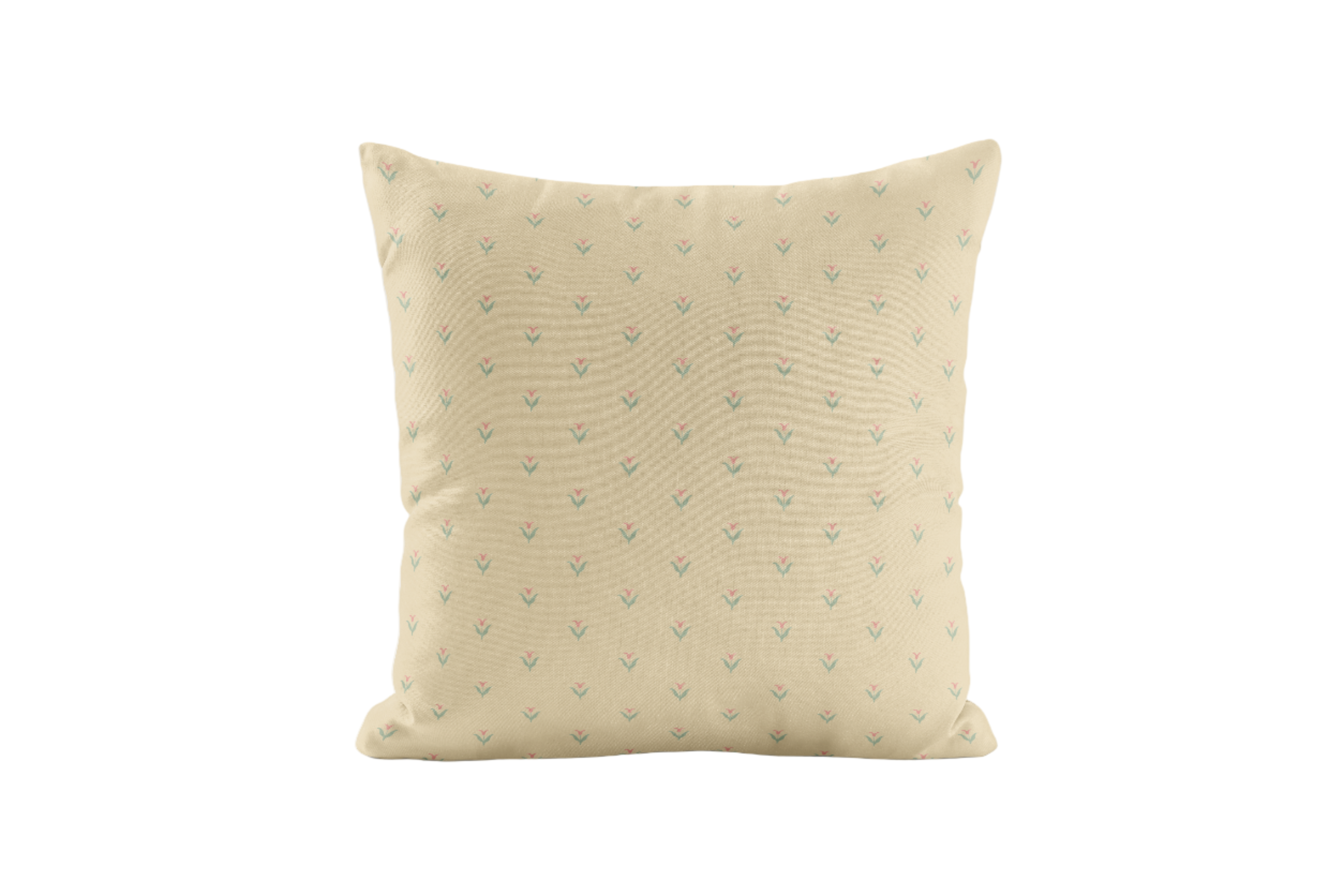 Cottagecore, floral pillow cover in sage and ivory