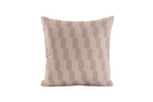 Taupe and blue geometric patterned pillow