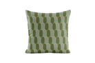 Green and pink geometric patterned pillow cover