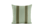 Green striped pillow on a white background
