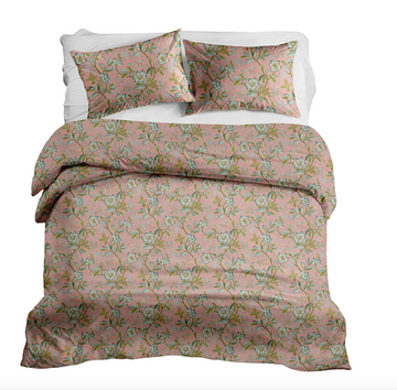 Abigail in Coral Duvet Cover
