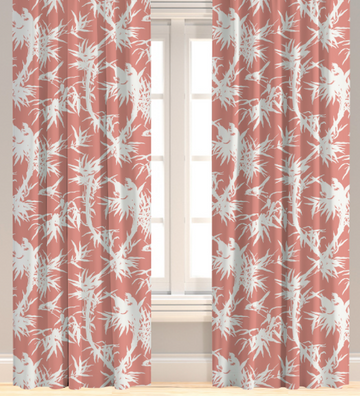 Louise in Coral Drapery Panel