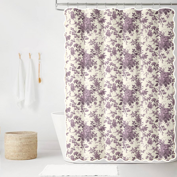 Keaton in Orchid Scalloped Edge Shower Curtain