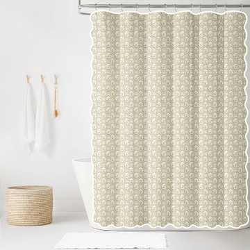 Sophie in Fawn Scalloped Edge Shower Curtain