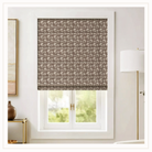 Block print roman shade in brown