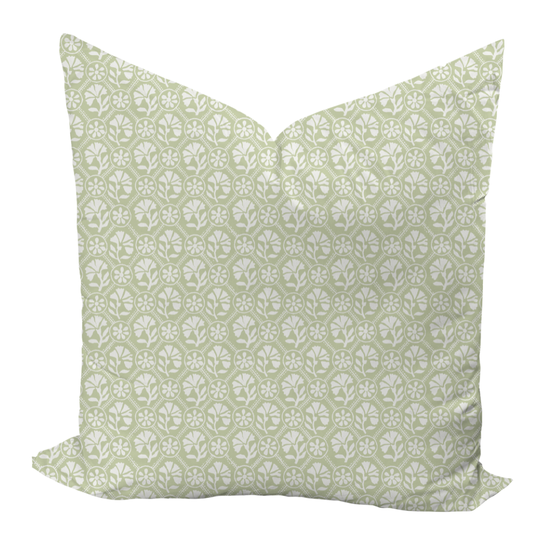 Sophie Pillow Cover in Celadon Reverse-WWH