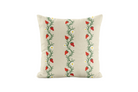Decorative pillow with strawberry pattern on an ivory background