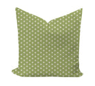 Star patterned pillow cover in green and beige
