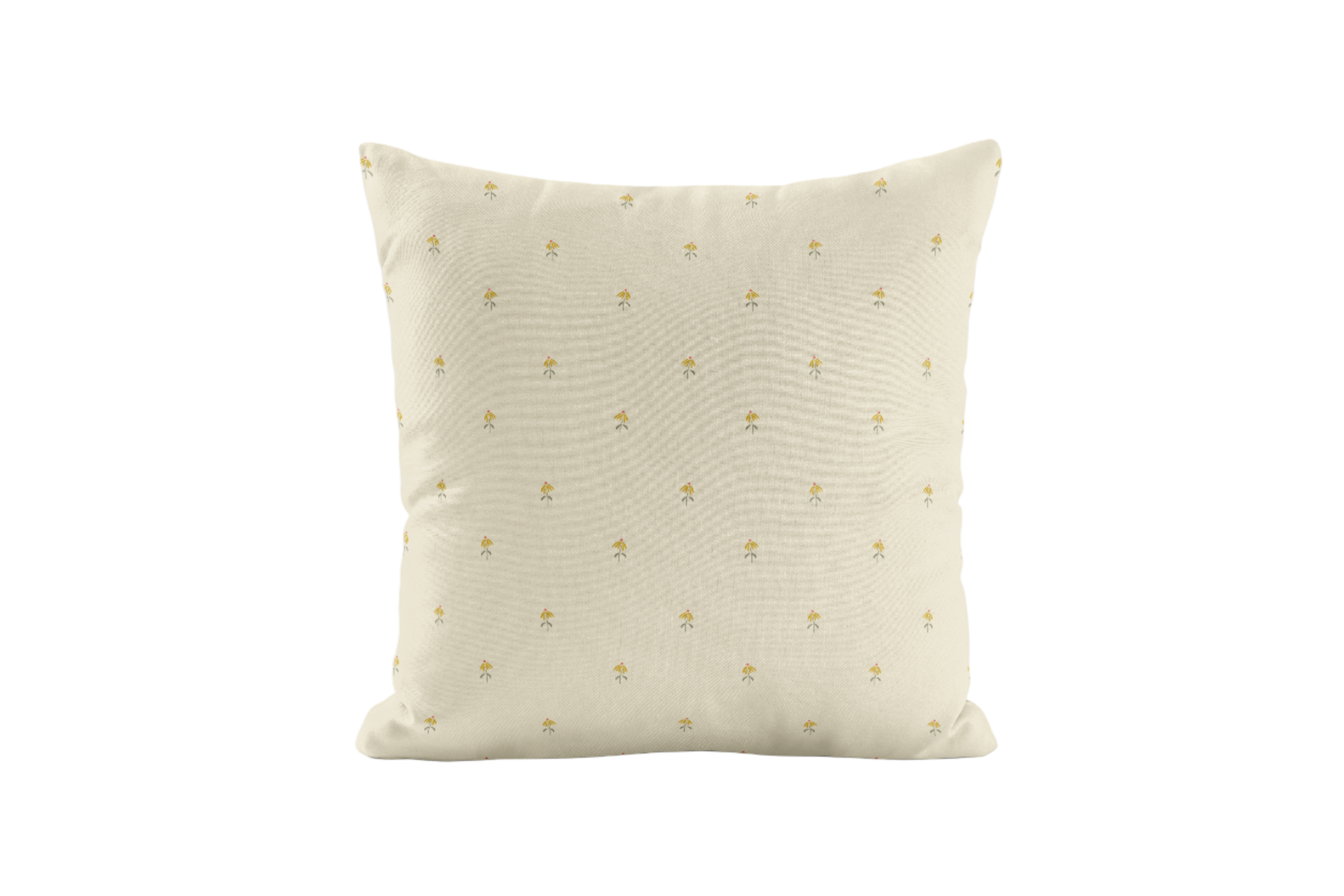 Delicate floral patterned pillow in ivory and green