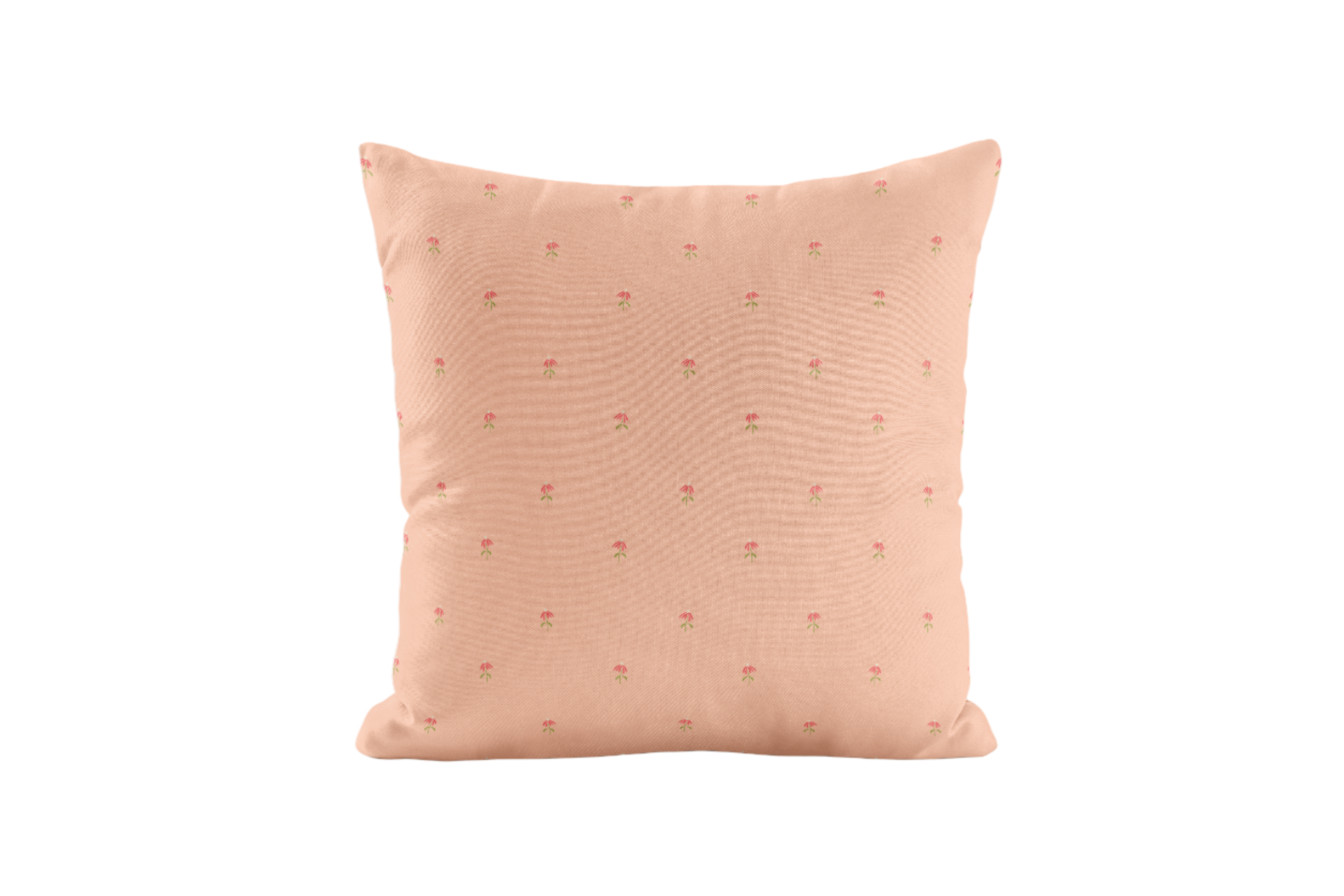 Delicate floral patterned pillow in peach and pink