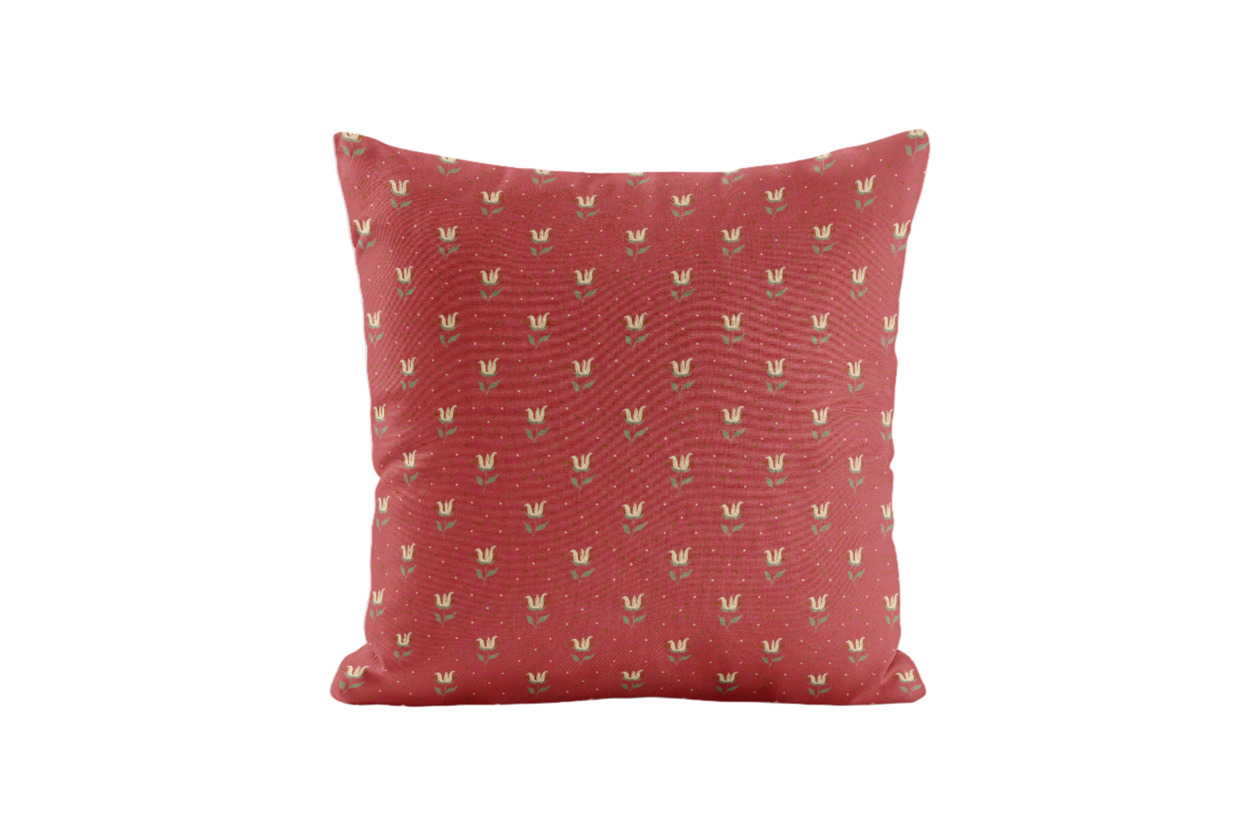 Trellis patterned pillow cover in red