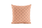 Floral and trellis patterned pillow in peach