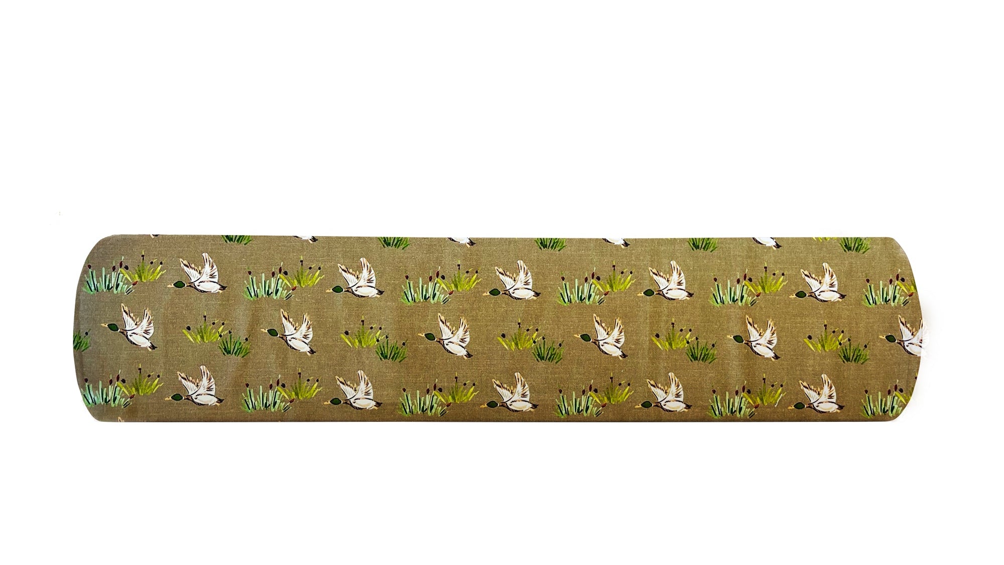 Bolster with birds and plants on a beige background