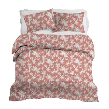 Louise in Coral Duvet Cover