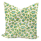 Blue and green leopard patterned pillow cover