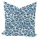 Blue leopard patterned pillow cover