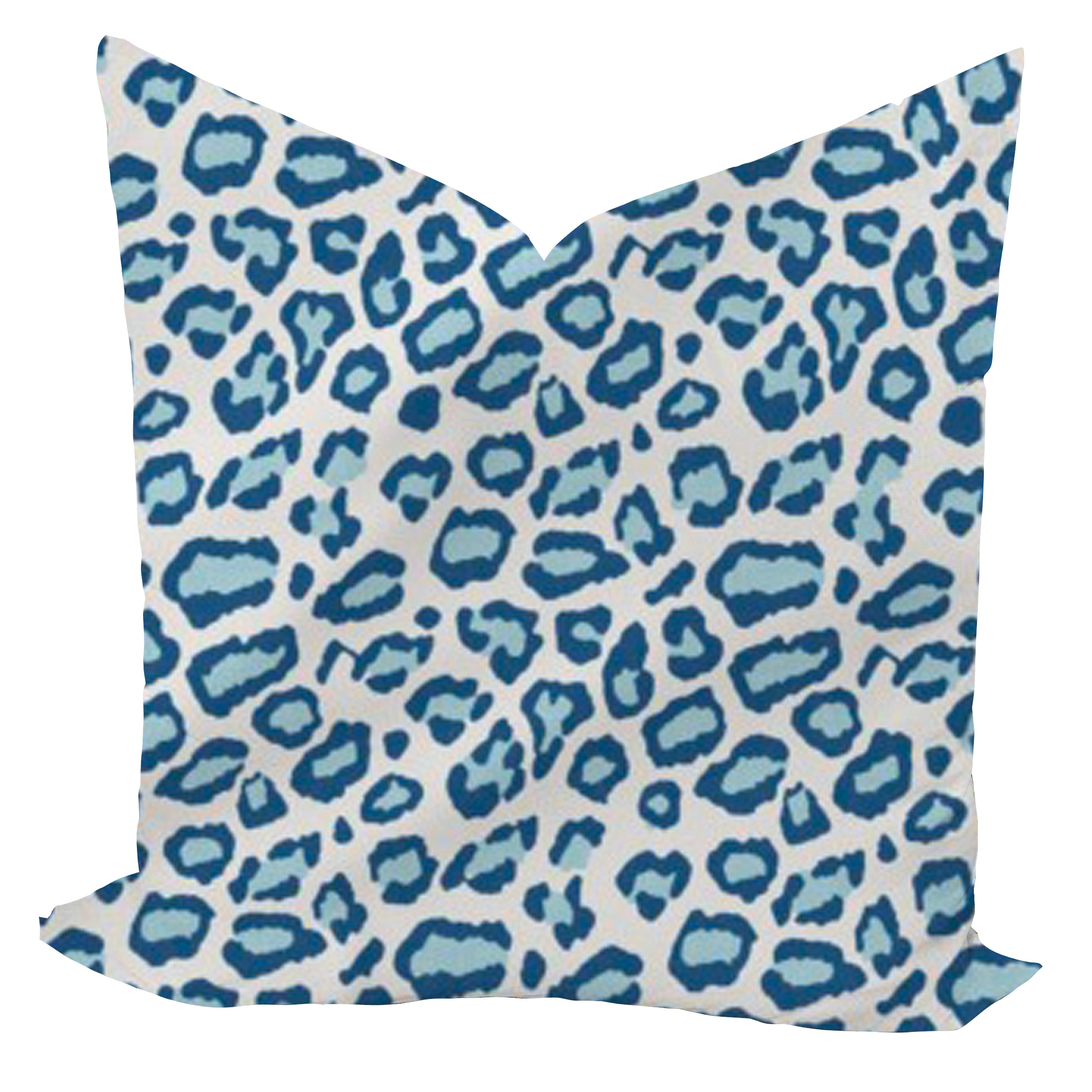 Blue leopard patterned pillow cover