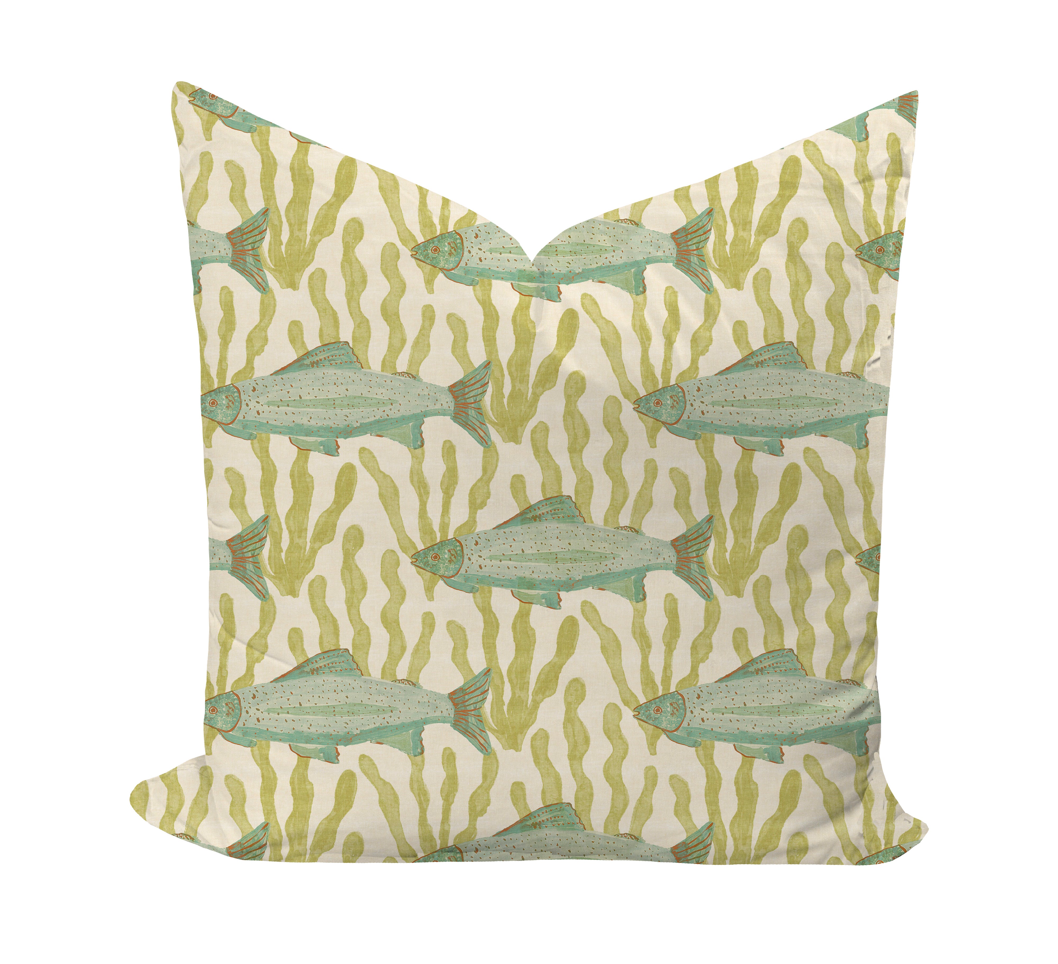 Wheaton Whaley Home Brooks in Seafoam by Lulie Wallace Pillow Cover