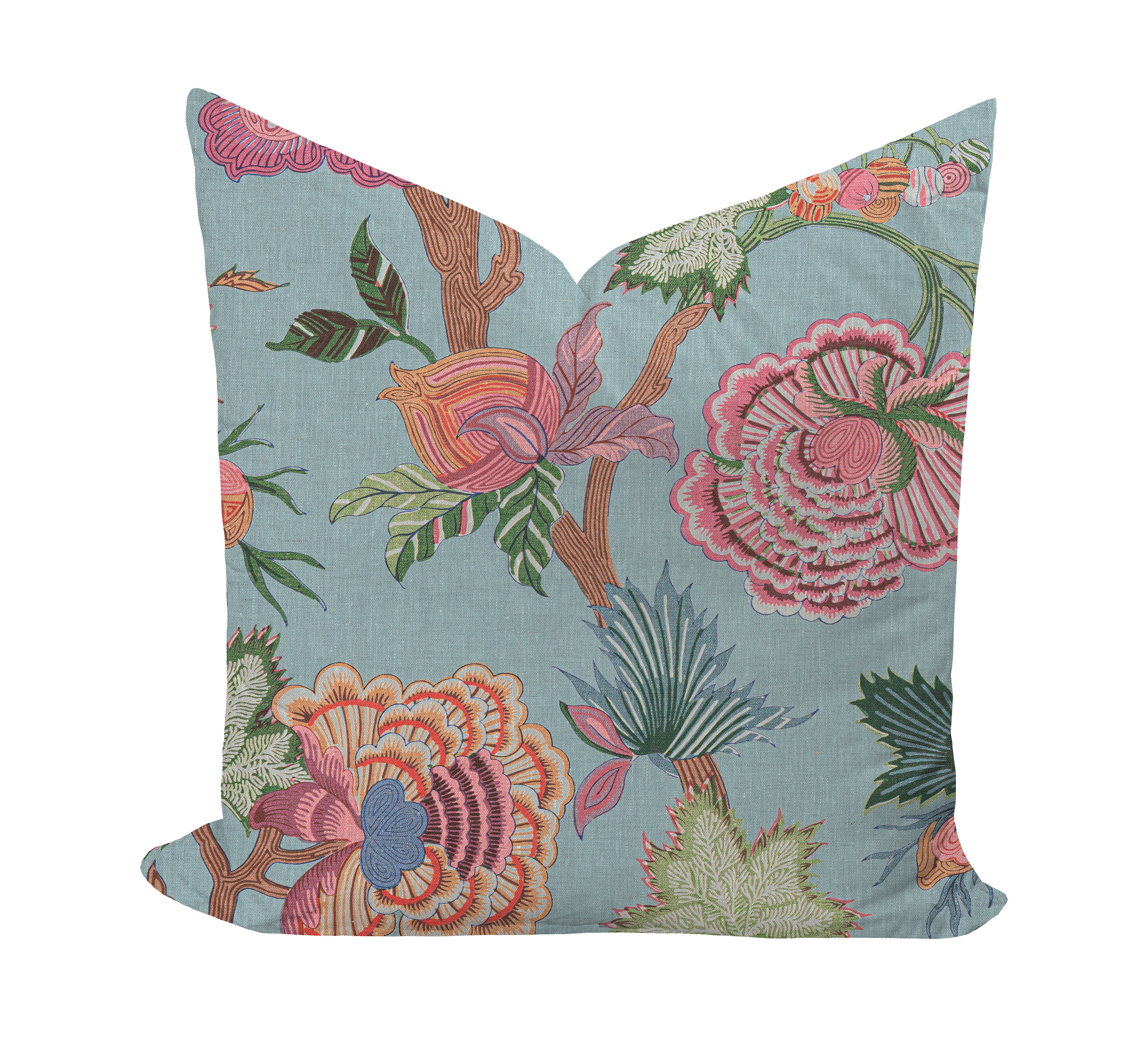 Wheaton Whaley Home Indienne Jacobean in Raspberry by Thibaut Pillow Cover