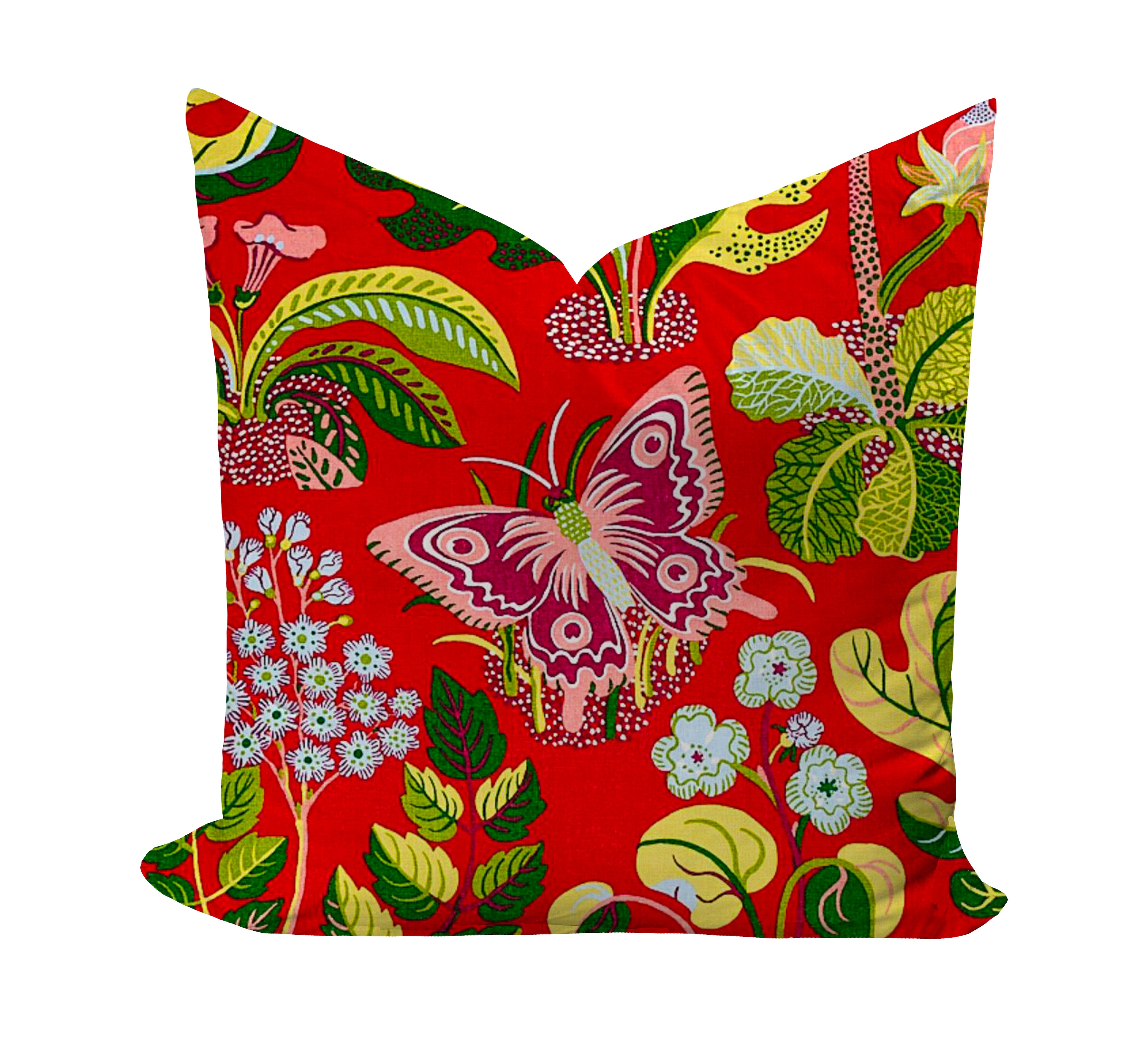 Wheaton Whaley Home Exotic Butterfly in Red by Schumacher Pillow Cover