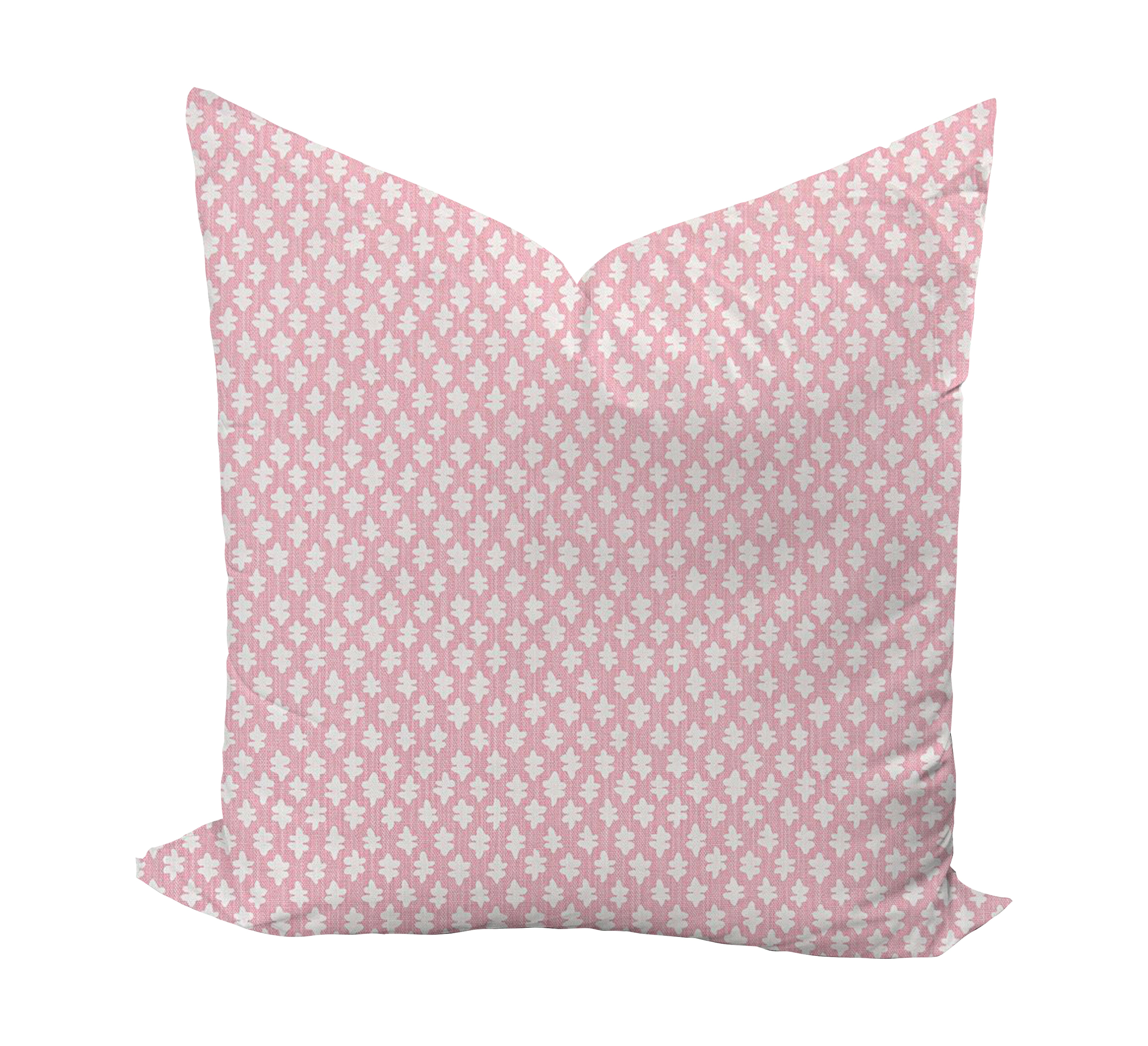 Pink block print pillow cover