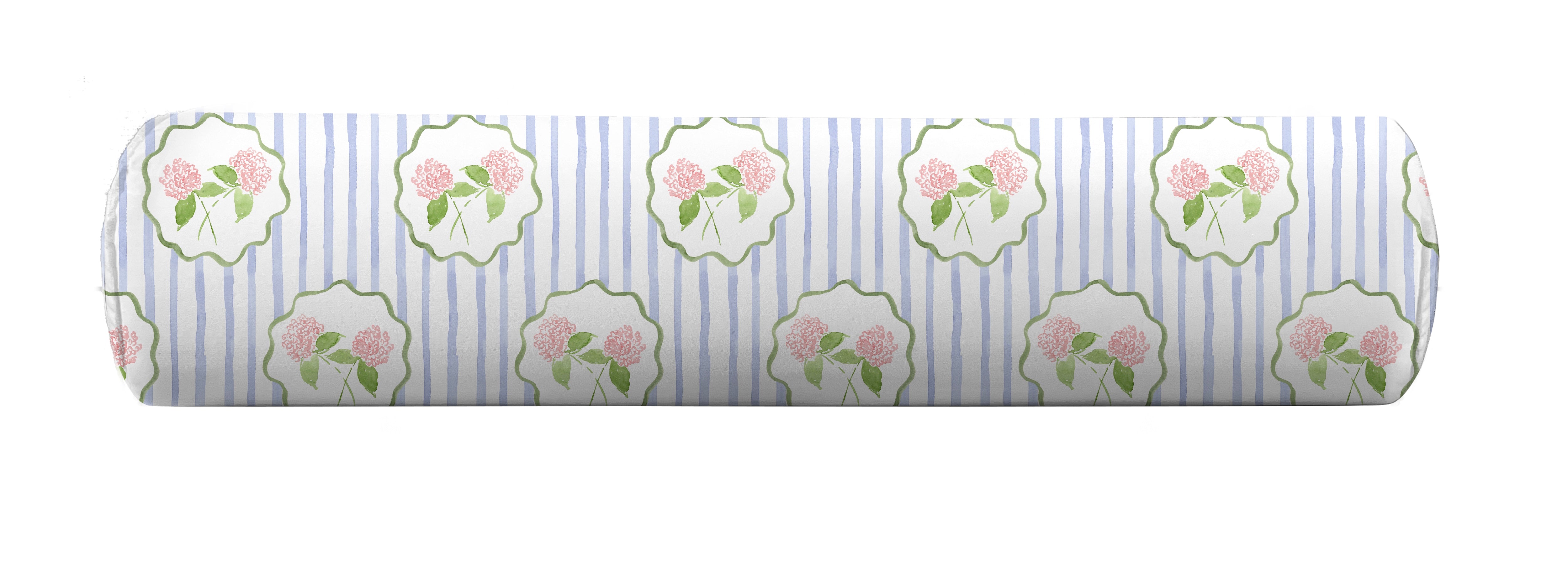 Floral and striped bolster by Camilla Moss