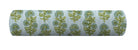 Floral and striped bolster pillow cover in blue and green