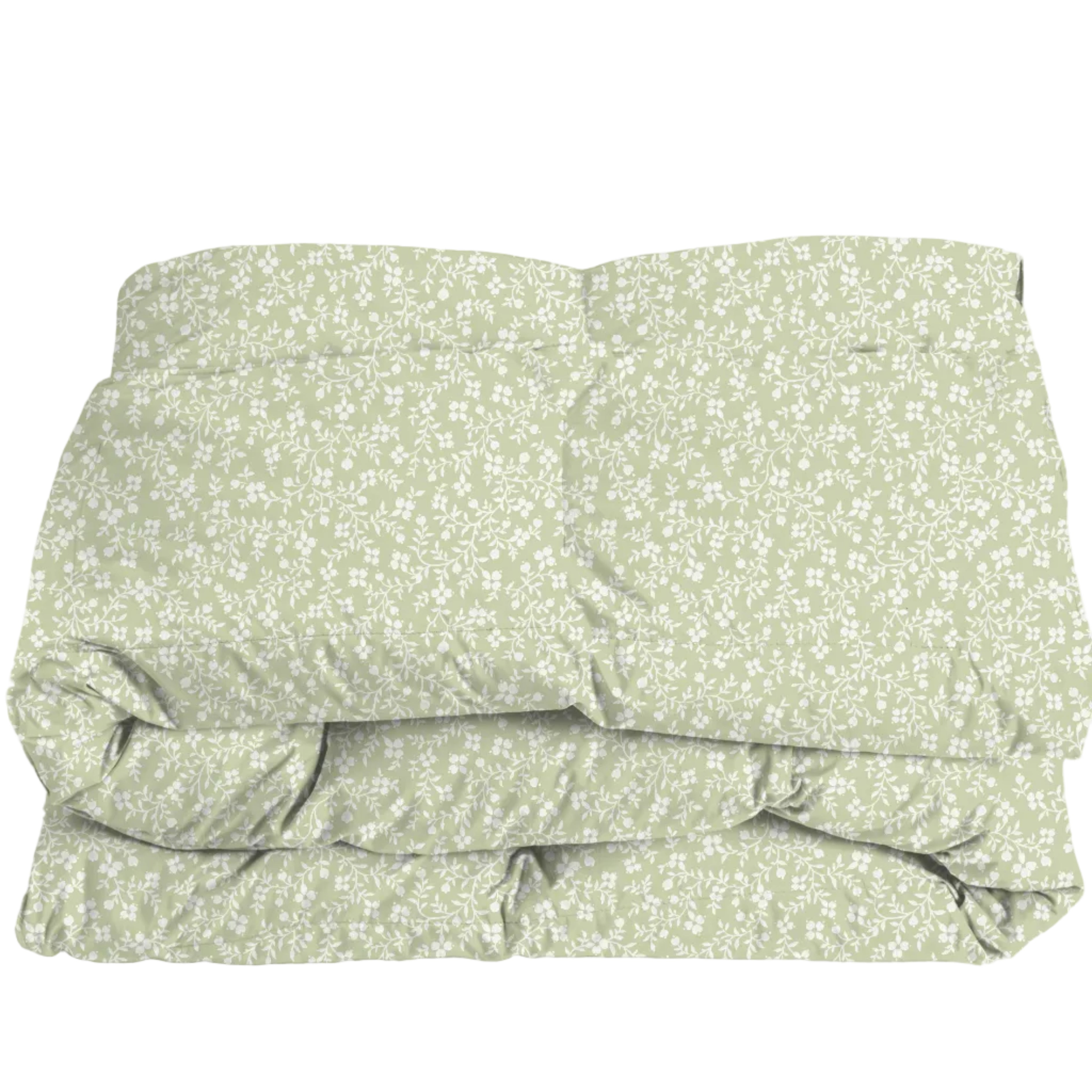 Floral patterned comforter in green