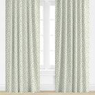 Floral drapes in light green